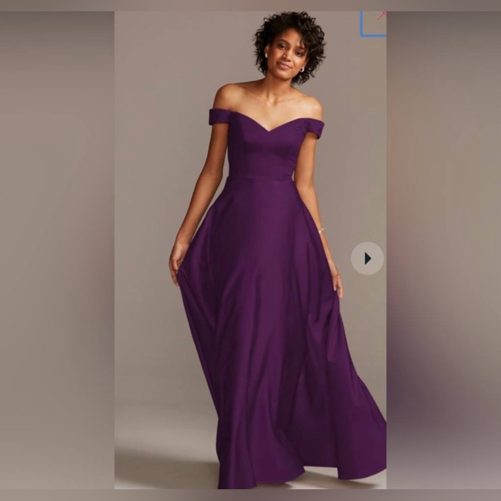 Purple A Line Satin Dress David’s Bridal Sz 10